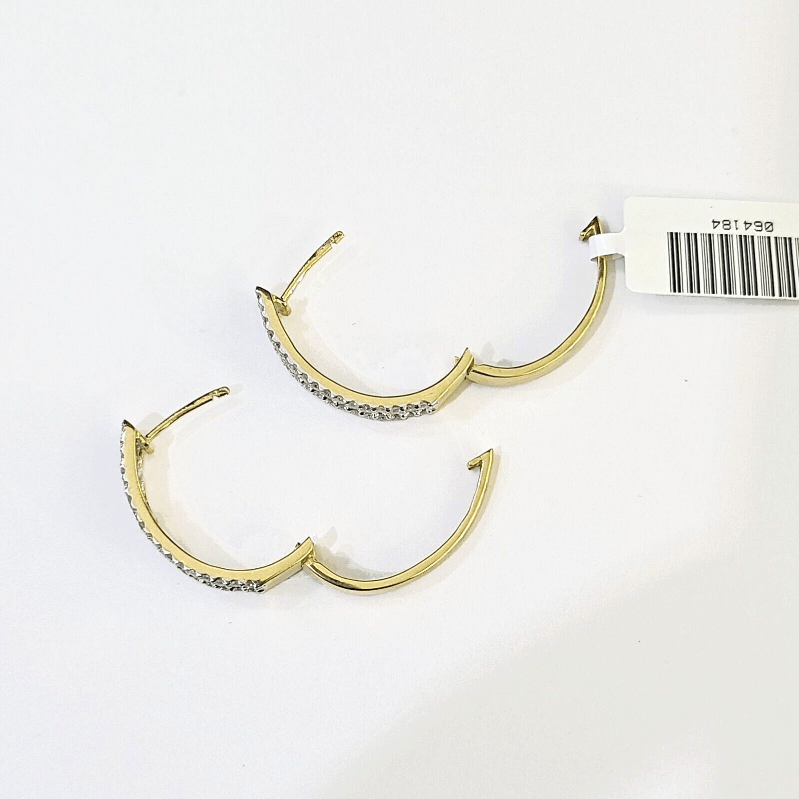 10k Yellow gold Hoops Earring with Real 1.00CT diamond , Women Hoops - GoldenlinQ
