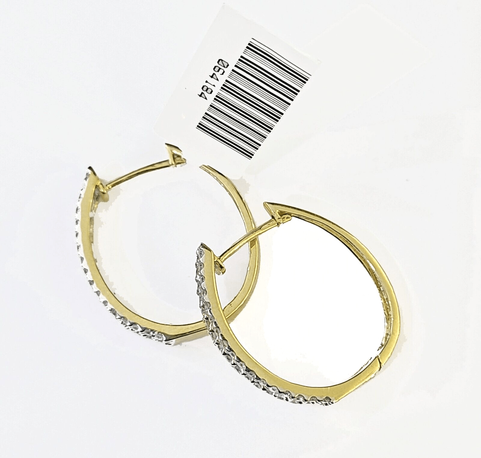 10k Yellow gold Hoops Earring with Real 1.00CT diamond , Women Hoops - GoldenlinQ