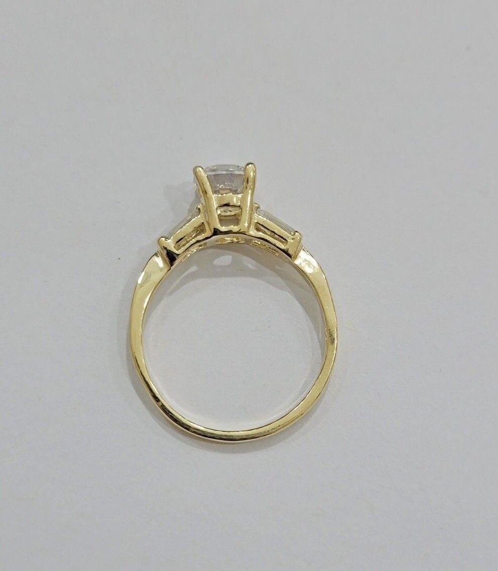 10k Yellow Gold Ladies Solitaire Ring For Womens Casual Band SALE Real Brand New - GoldenlinQ