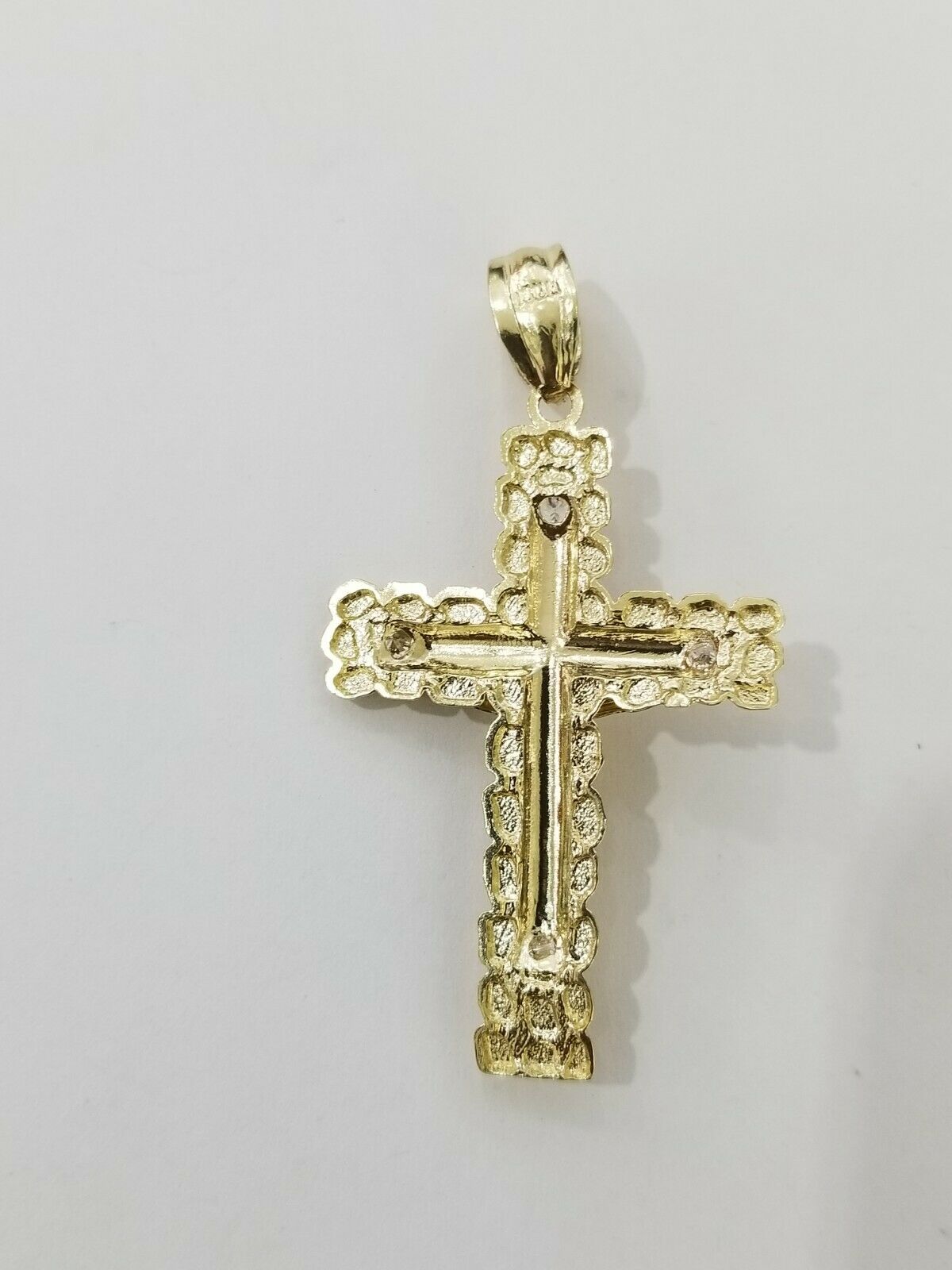 10k Yellow Gold Link Chain Pendant 5mm 18" - 28" Miami Cuban Necklace Cross Charm - GoldenlinQ