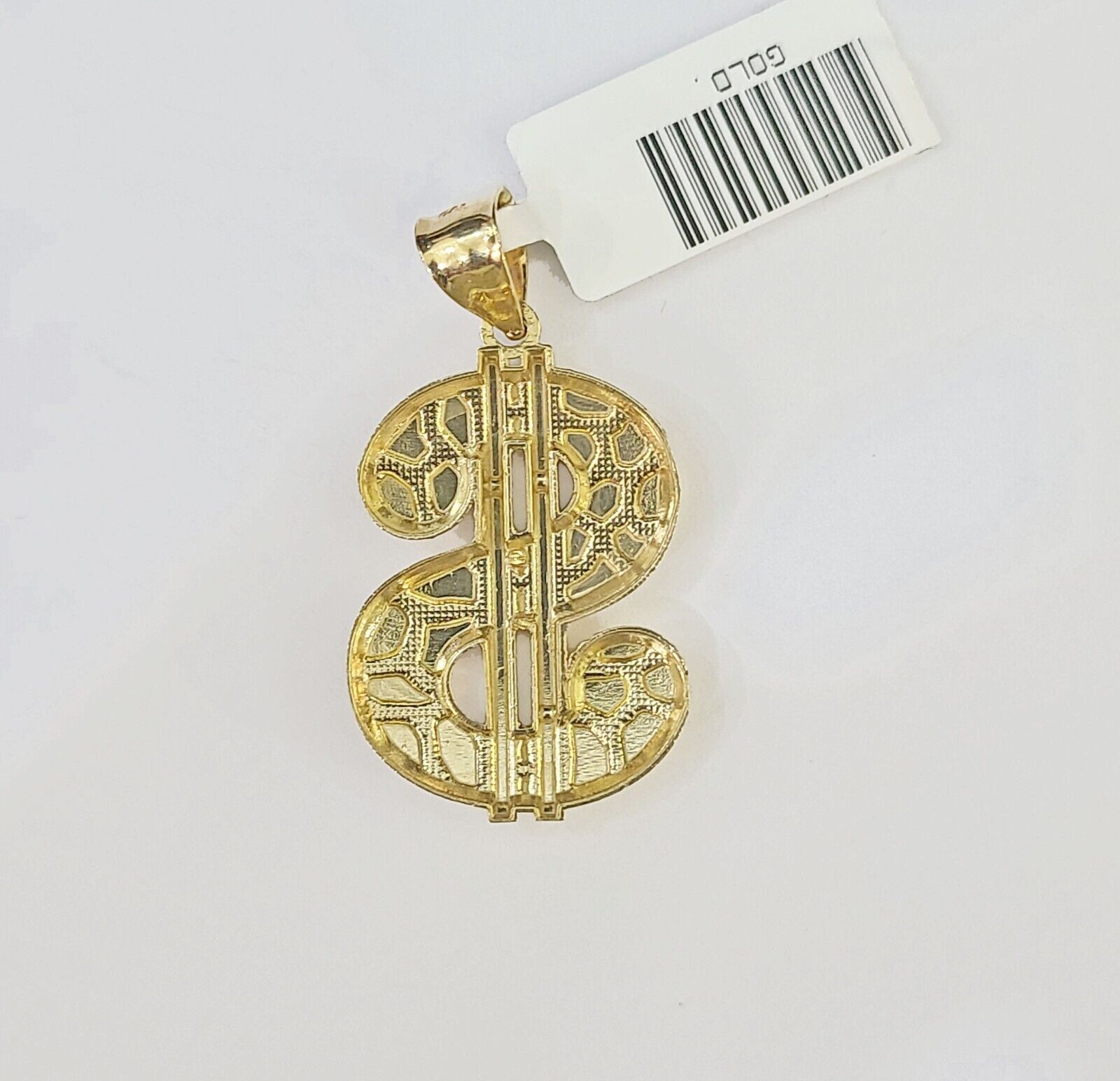 10k Yellow Gold Miami Cuban Chain & Dollar Charm Pendent SET 3mm 22 Inches - GoldenlinQ