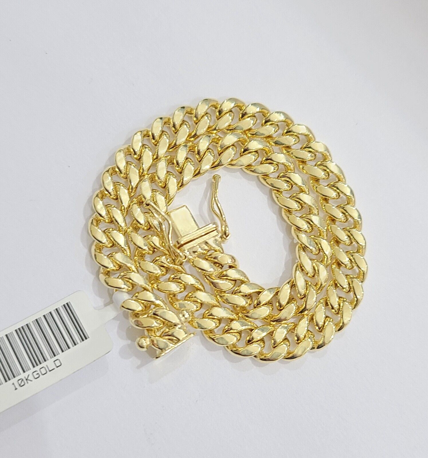 10k Yellow Gold Miami Cuban Link Bracelet 7" inch 7mm Real 10kt Kids and Ladies - GoldenlinQ