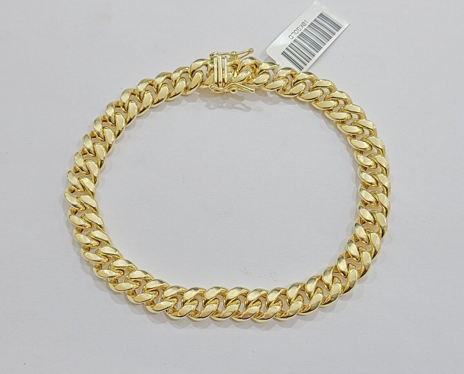 10k Yellow Gold Miami Cuban Link Bracelet 7" inch 8mm Real 10kt For LADIES / WOMEN - GoldenlinQ