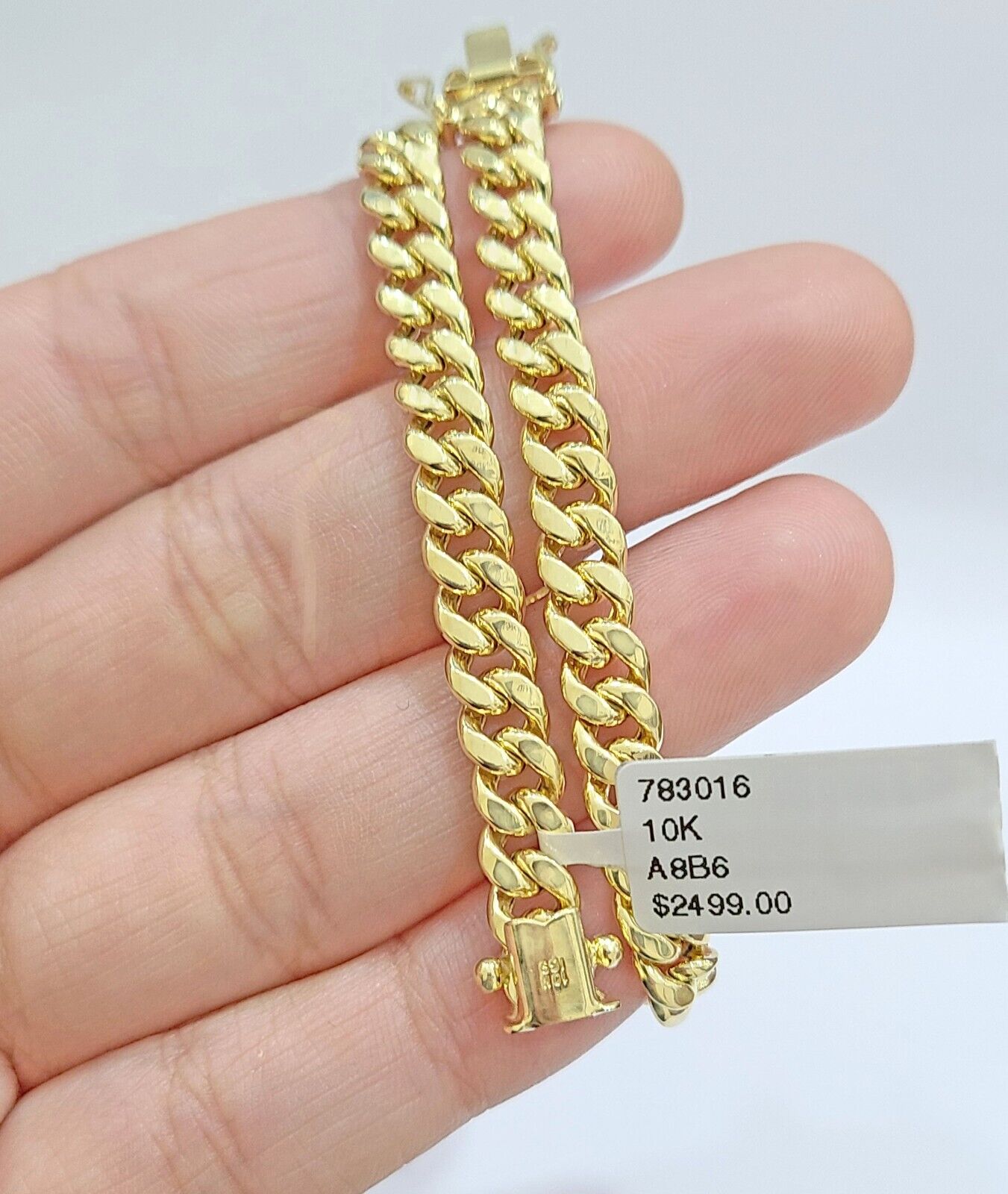 10k Yellow Gold Miami Cuban Link Bracelet 7.5 inch 7mm Real 10kt Kids and Ladies - GoldenlinQ