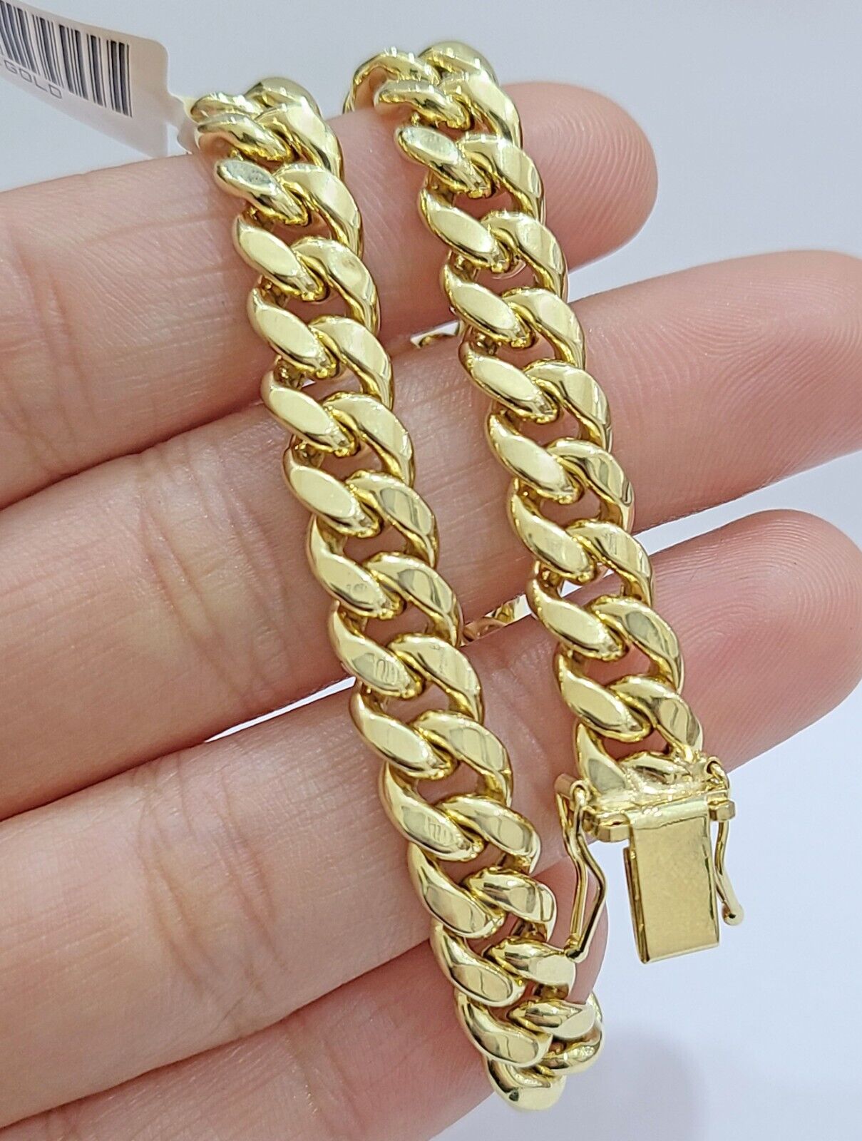 10k Yellow Gold Miami Cuban Link Bracelet 7.5 inch 8mm Real 10kt Kids and Ladies - GoldenlinQ
