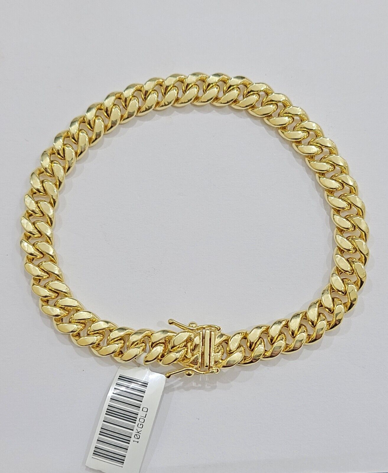 10k Yellow Gold Miami Cuban Link Bracelet 7.5 inch 8mm Real 10kt Kids and Ladies - GoldenlinQ