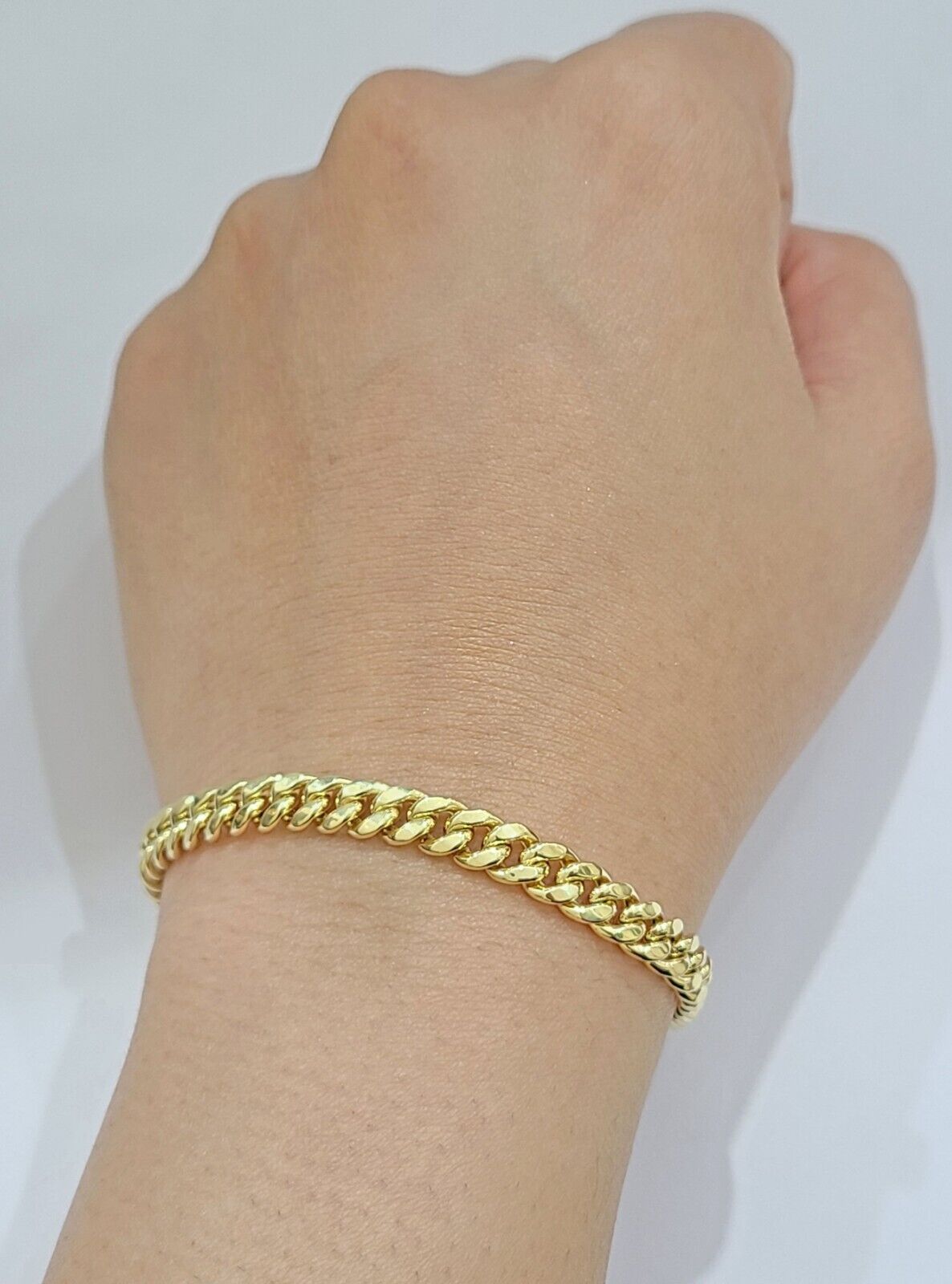10k Yellow Gold Miami Cuban Link Bracelet 8" inch 6mm Real 10kt Box Lock Men - GoldenlinQ