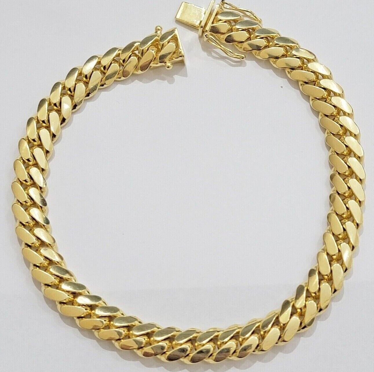 10k Yellow Gold Miami Cuban Link Bracelet 8.5mm 9" Inch Box Clasp, REAL SOLID - GoldenLinQ