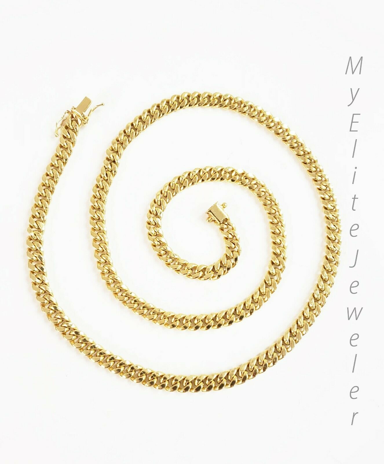 10k Yellow Gold Miami Cuban Link Chain necklace 6mm 26" inch Box Lock REAL 10KT - GoldenLinQ