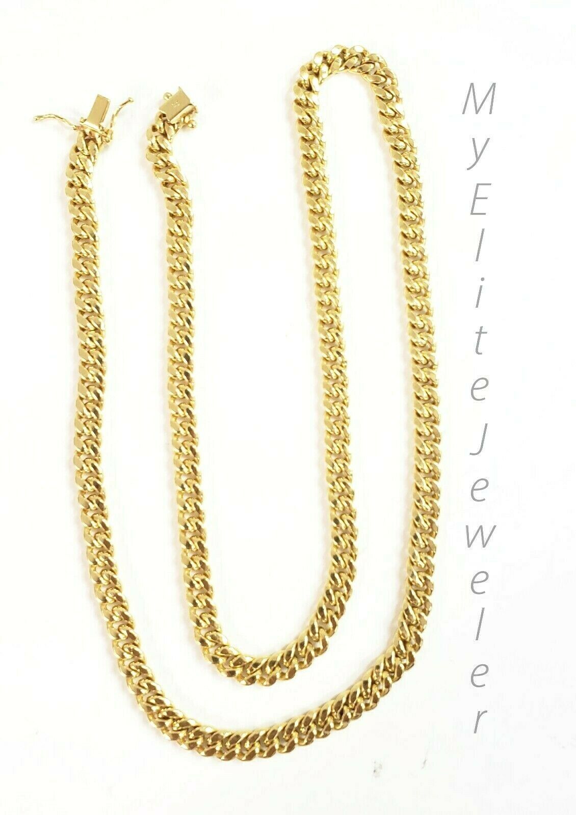 10k Yellow Gold Miami Cuban Link Chain necklace 6mm 26" inch Box Lock REAL 10KT - GoldenLinQ