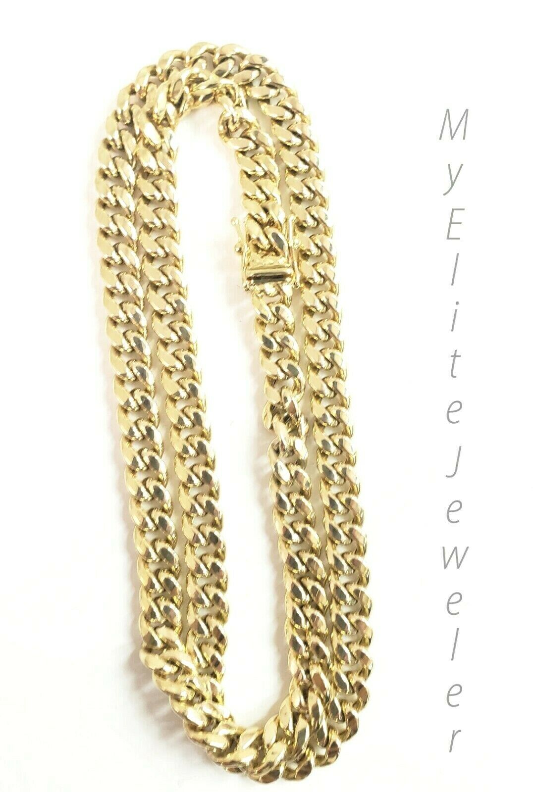 10k Yellow Gold Miami Cuban Link Chain necklace 6mm 26" inch Box Lock REAL 10KT - GoldenLinQ