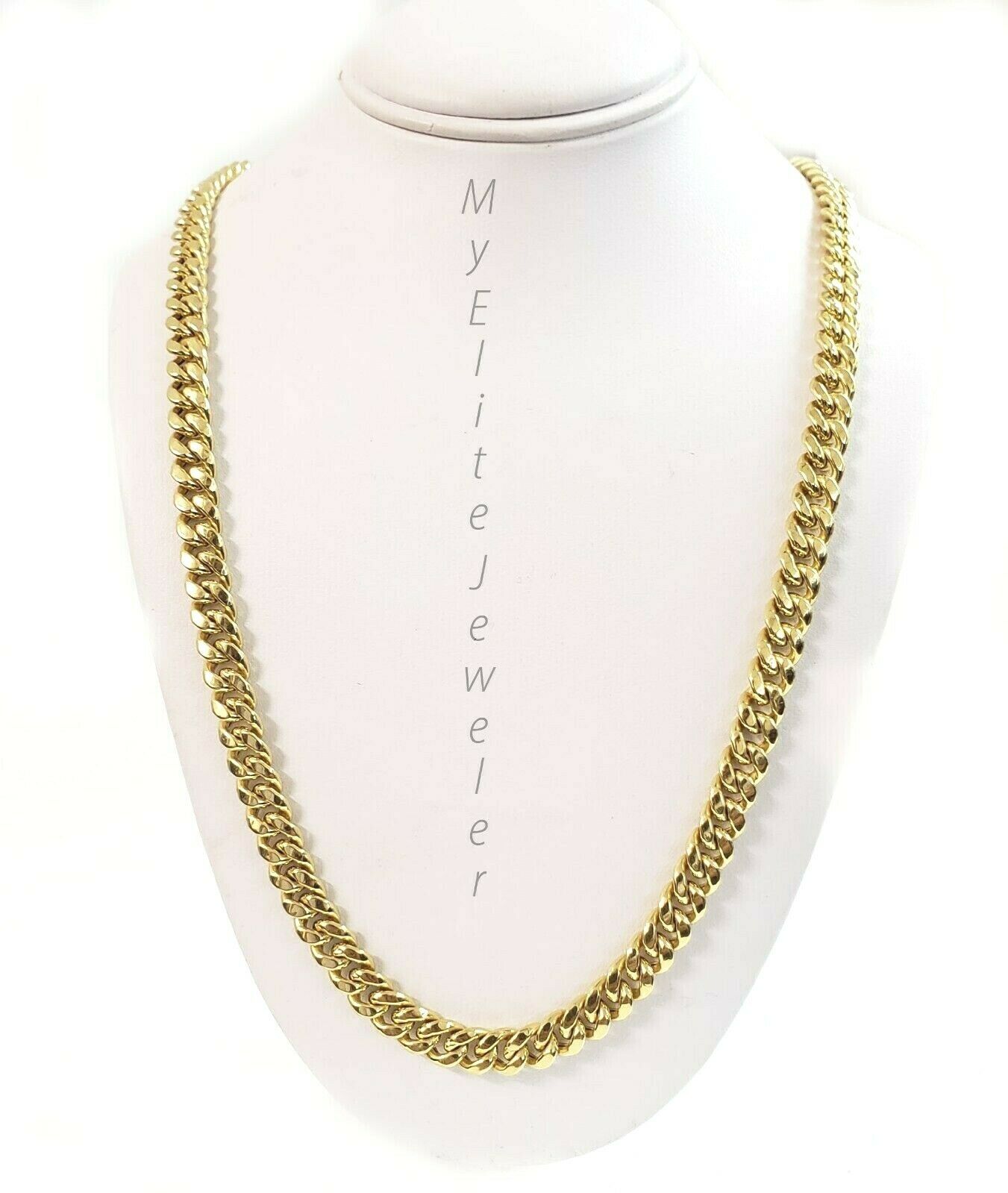 10k Yellow Gold Miami Cuban Link Chain necklace 6mm 26" inch Box Lock REAL 10KT - GoldenLinQ
