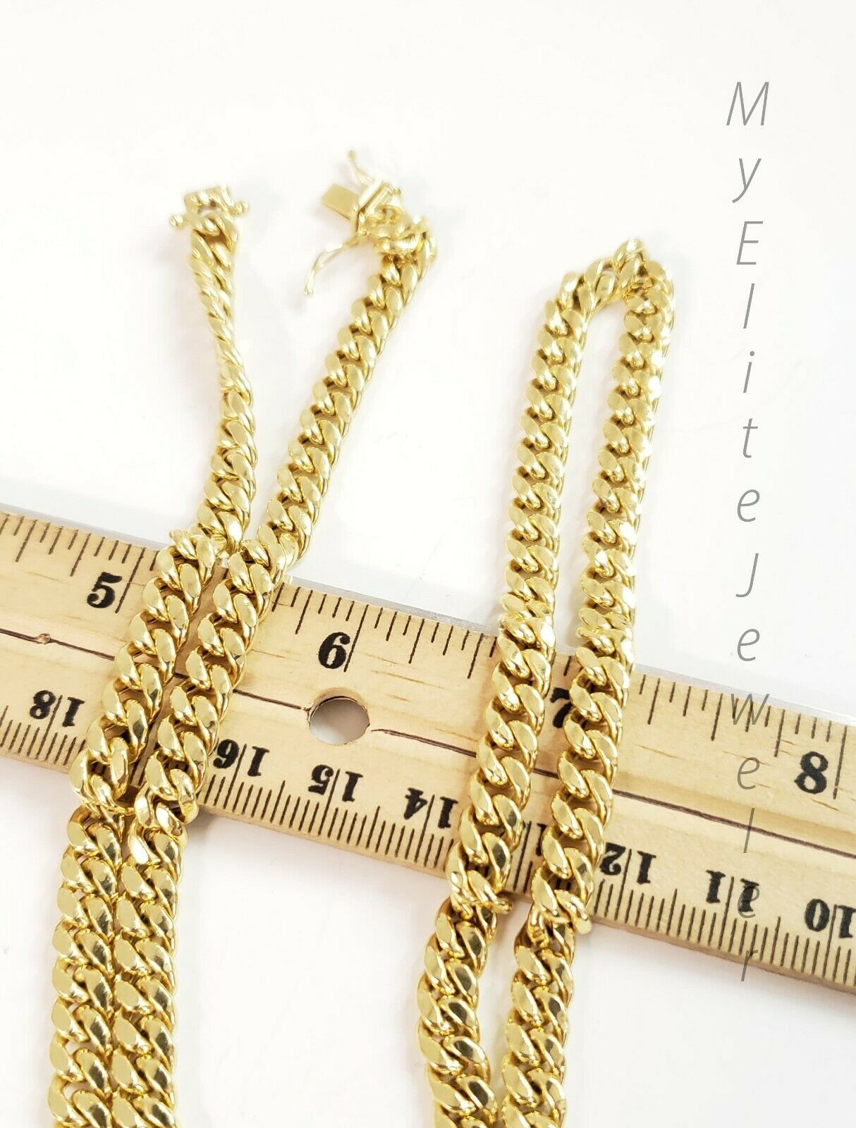 10k Yellow Gold Miami Cuban Link Chain necklace 6mm 26" inch Box Lock REAL 10KT - GoldenLinQ