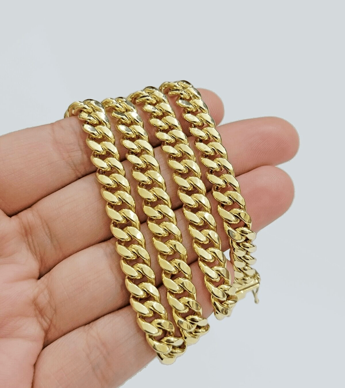 10k Yellow Gold Miami Cuban Link Chain Necklace 7mm 28'' Real 10kt SALE Box Lock - GoldenLinQ