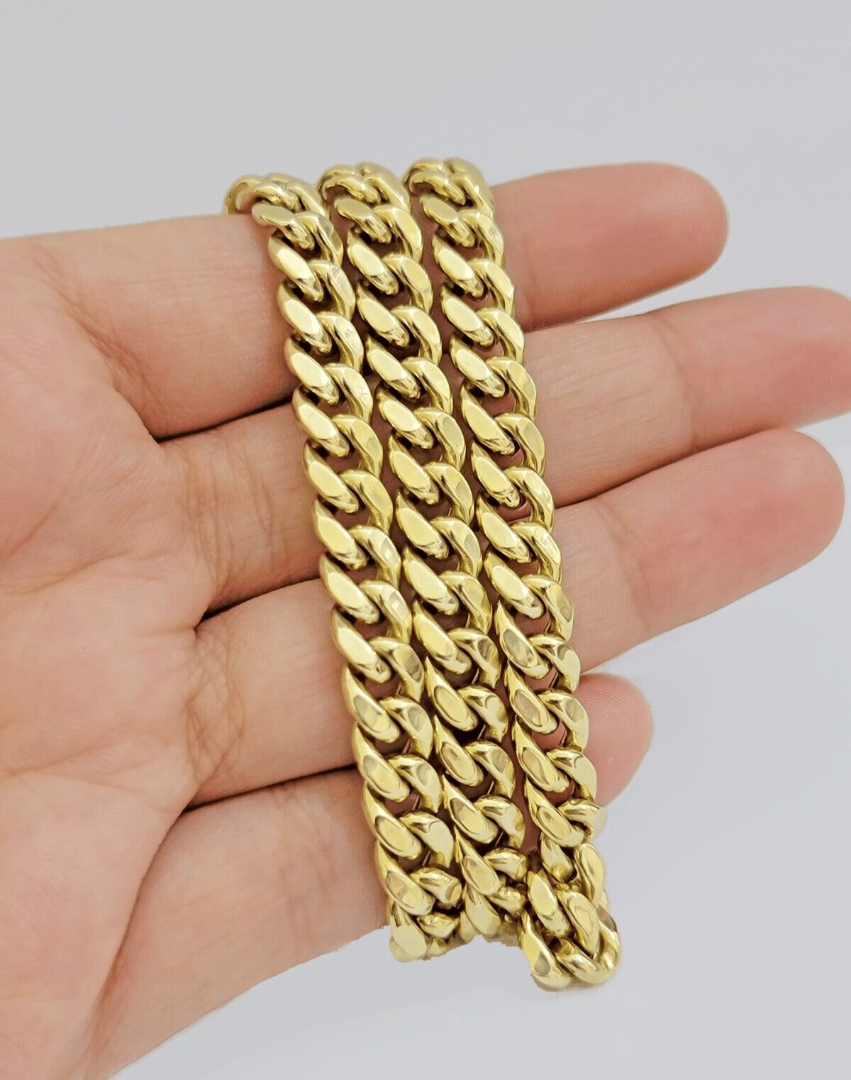10k Yellow Gold Miami Cuban Link Chain Necklace 8mm 24'' Real 10kt SALE Box Lock - GoldenLinQ