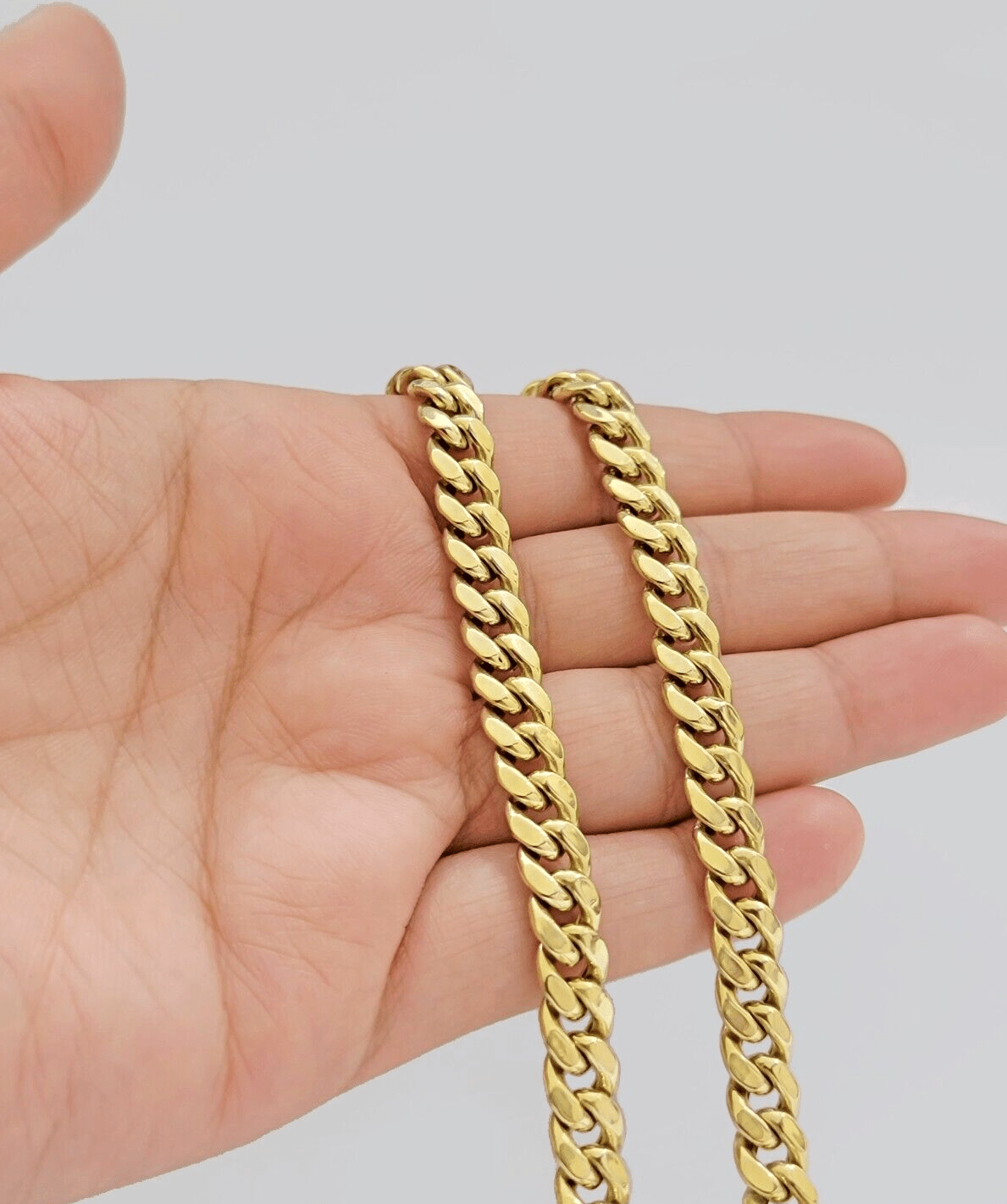 10k Yellow Gold Miami Cuban Link Chain Necklace 8mm 24'' Real 10kt SALE Box Lock - GoldenLinQ