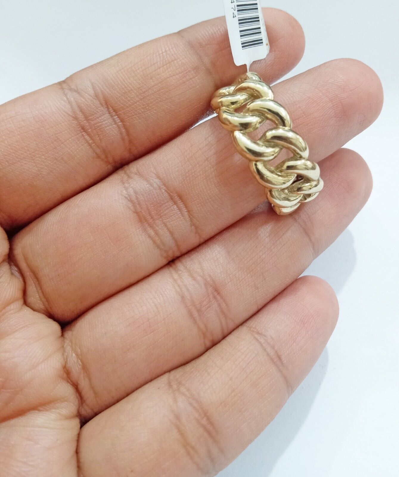 10k Yellow Gold Miami Cuban Link Ring Band size 10 Mens Real 10kt gold - GoldenLinQ