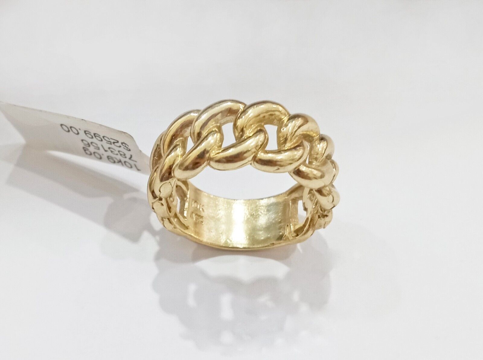 10k Yellow Gold Miami Cuban Link Ring Band size 10 Mens Real 10kt gold - GoldenLinQ