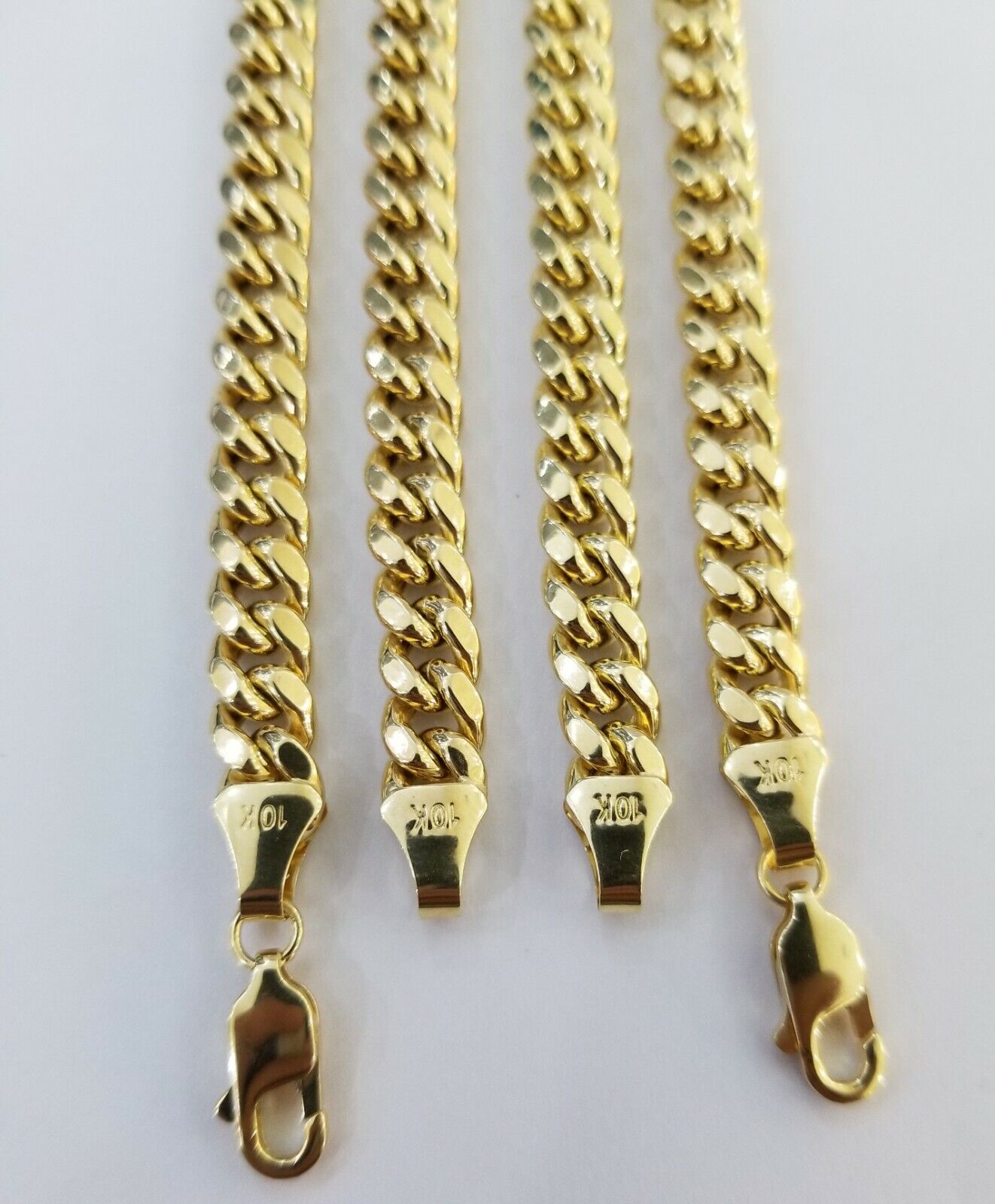 10k Yellow Gold Miami Cuban Necklace Chain 7mm 20 - 28",10kt Real Link Gold Chain - GoldenlinQ