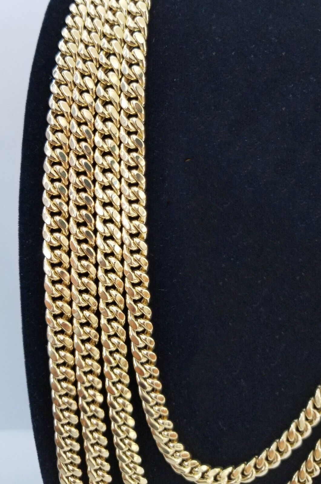 10k Yellow Gold Miami Cuban Necklace Chain 7mm 20 - 28",10kt Real Link Gold Chain - GoldenlinQ