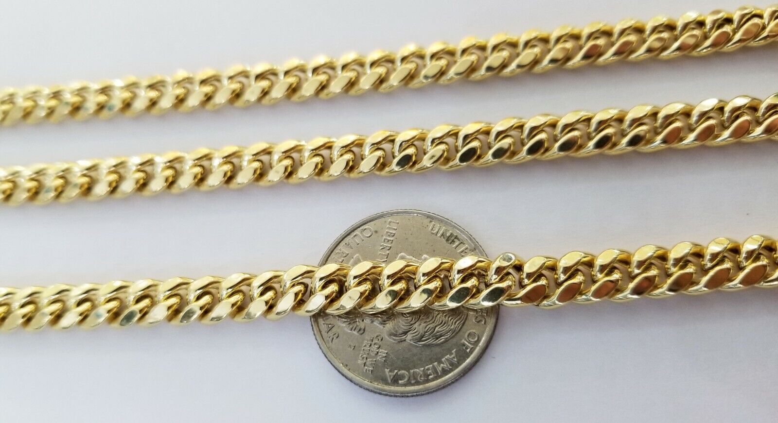 10k Yellow Gold Miami Cuban Necklace Chain 7mm 20 - 28",10kt Real Link Gold Chain - GoldenlinQ