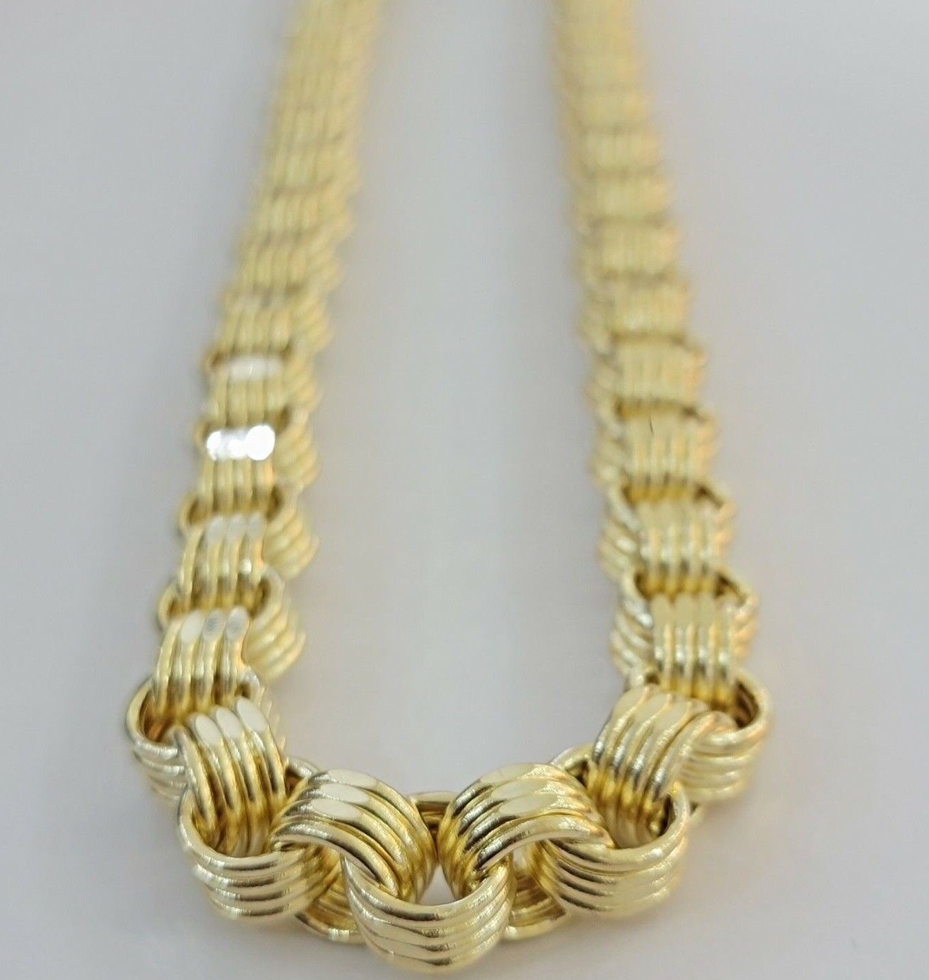 10k Yellow Gold Necklace Byzantine Box chain 28 Inch 12.5mm Mens Thick REAL 10K - GoldenLinQ