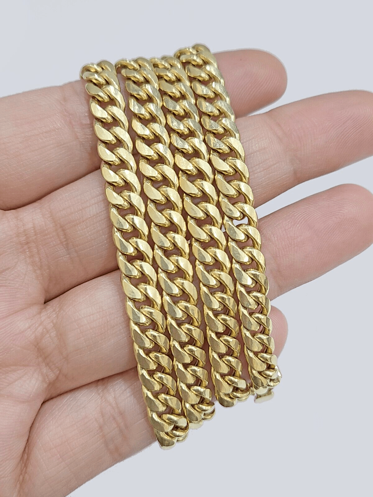 10k Yellow Gold Necklace Miami Cuban Chain 6mm 22" inch 10kt Men's Real Box Lock - GoldenLinQ