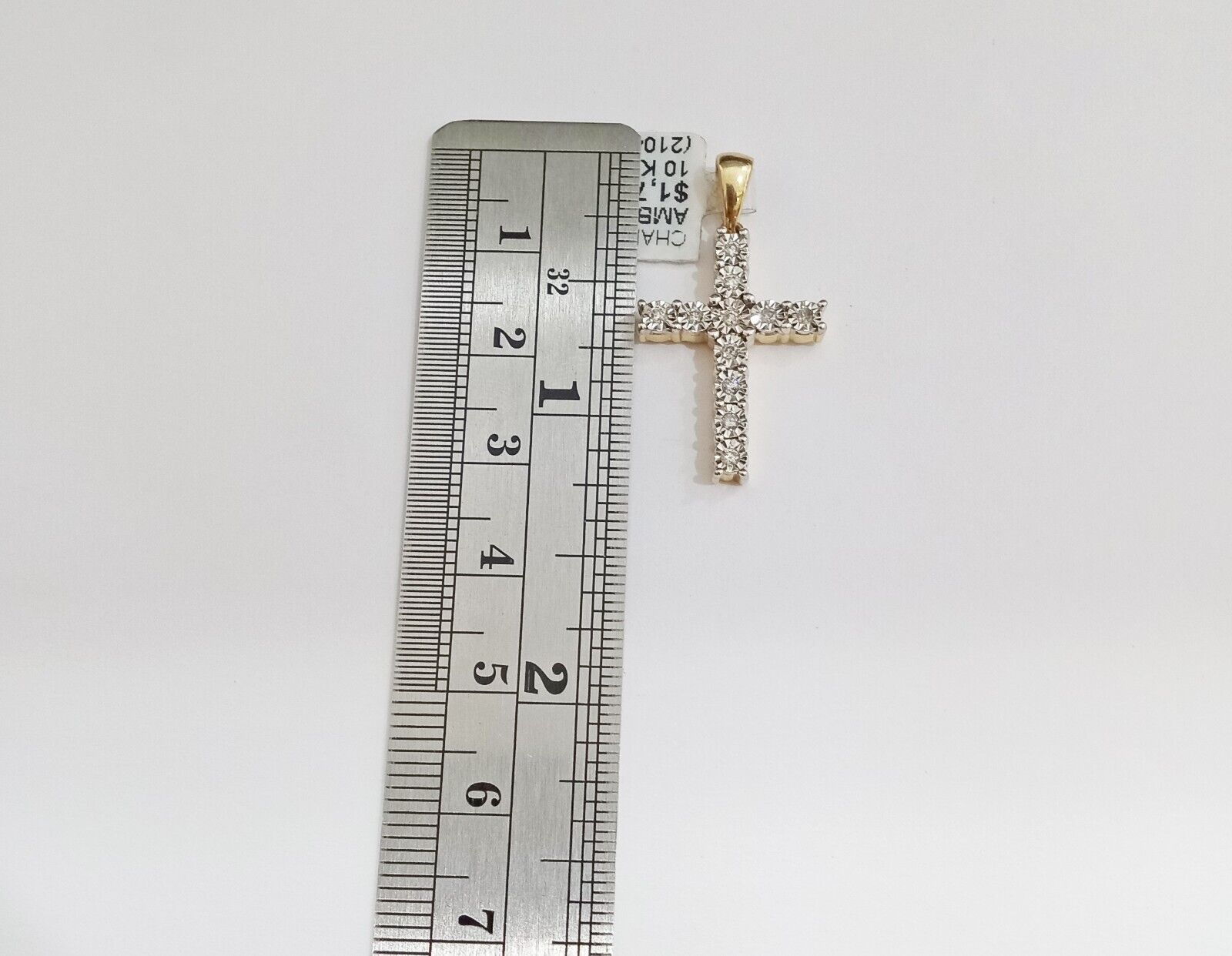 10k Yellow Gold Real Diamond Cross Charm Pendant Men Women - GoldenlinQ