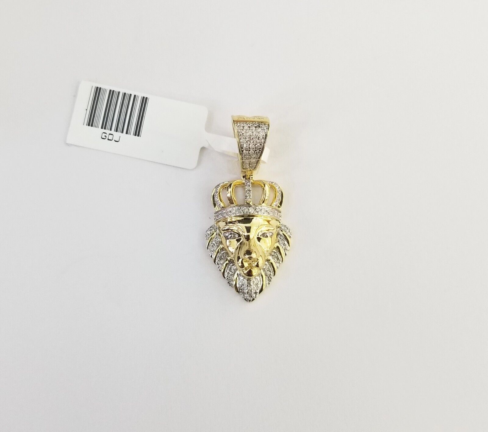 10k Yellow Gold Real Diamond Lion Head Charm Pendant - GoldenlinQ
