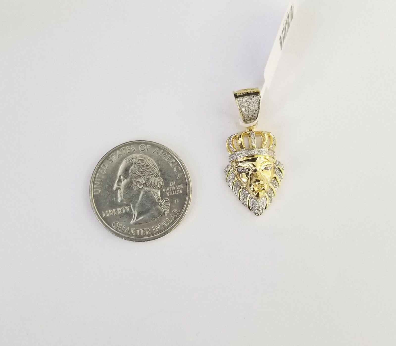10k Yellow Gold Real Diamond Lion Head Charm Pendant - GoldenlinQ