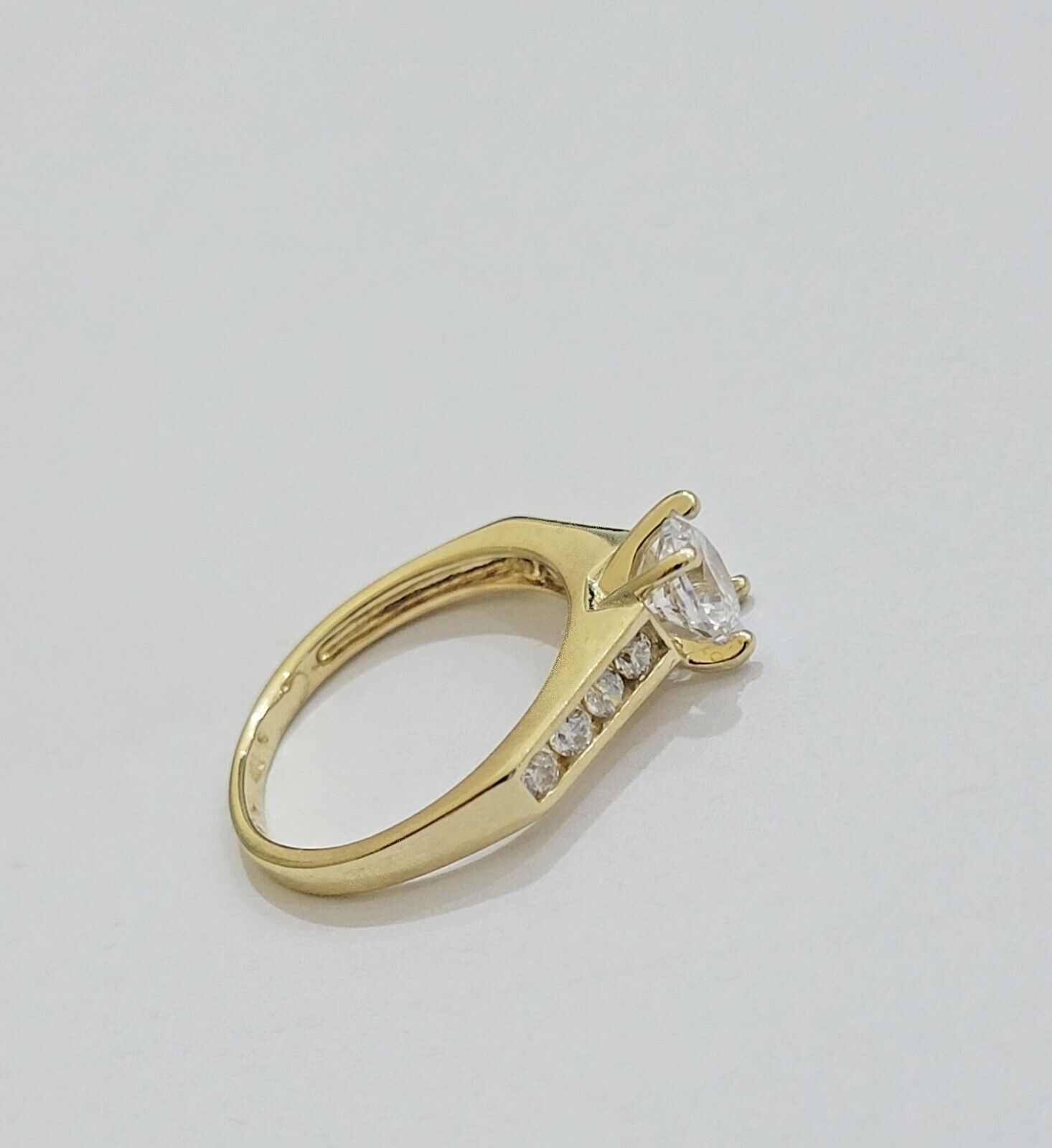 10k Yellow Gold Ring Ladies Engagement Wedding Band size 7 Real 10kt Women - GoldenlinQ