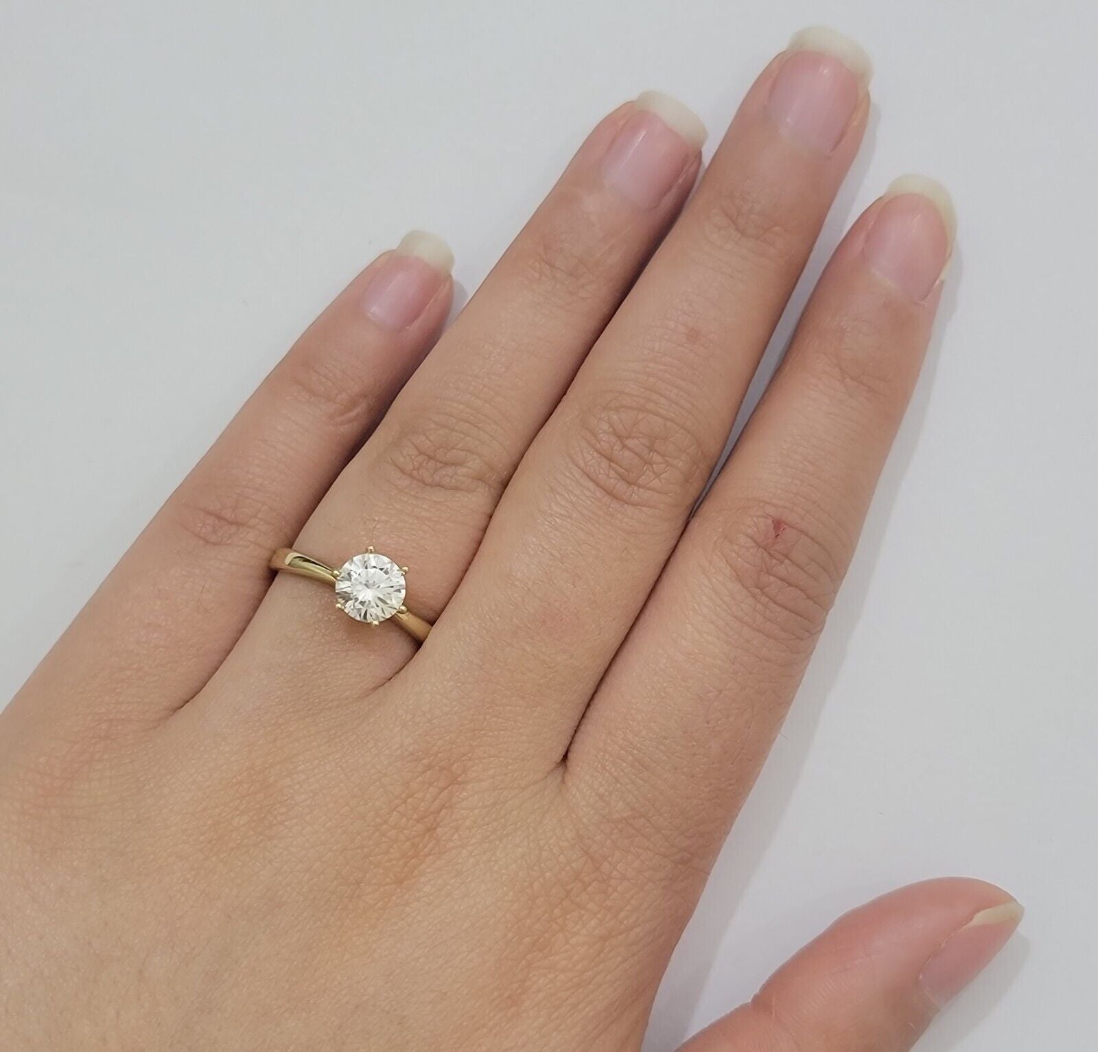 10k Yellow Gold Ring Ladies Solitaire Engagement Wedding Band REAL Women SZ 7 - GoldenLinQ