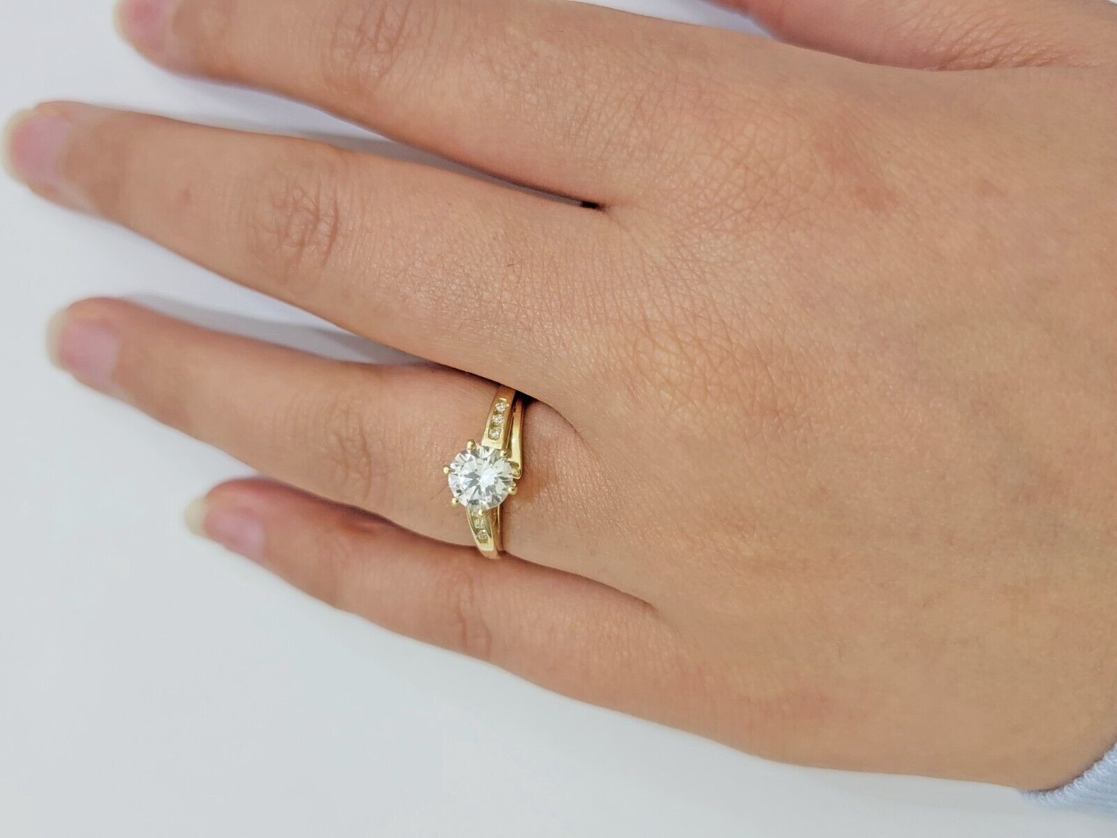 10k Yellow Gold Ring Ladies Wedding Band Real 10kt Solitaire Engagement Women - GoldenlinQ