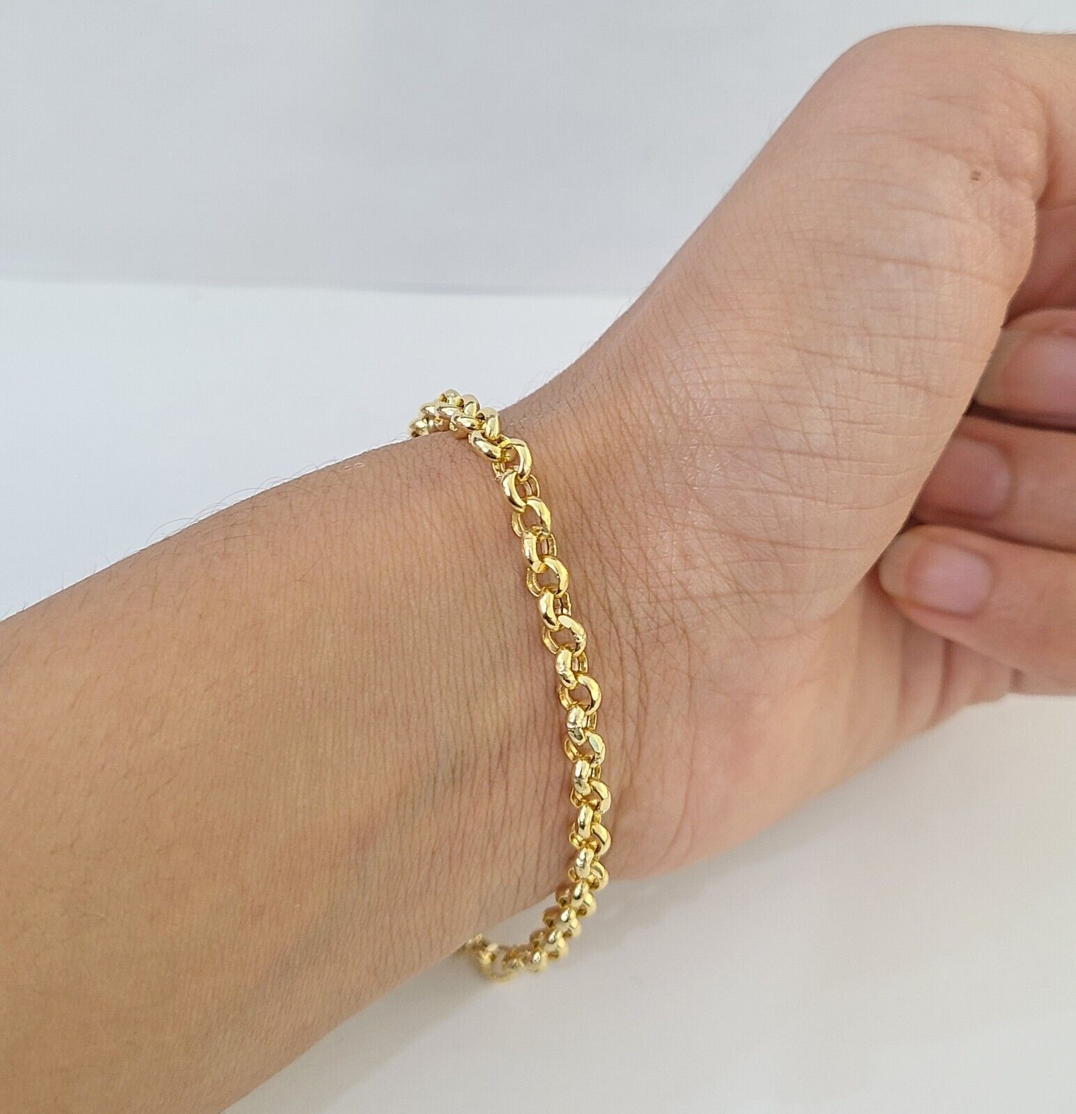 10k Yellow Gold Rolo Chain Bracelet 8 Inch 5mm Link Necklace Chain 22" Inch - GoldenlinQ