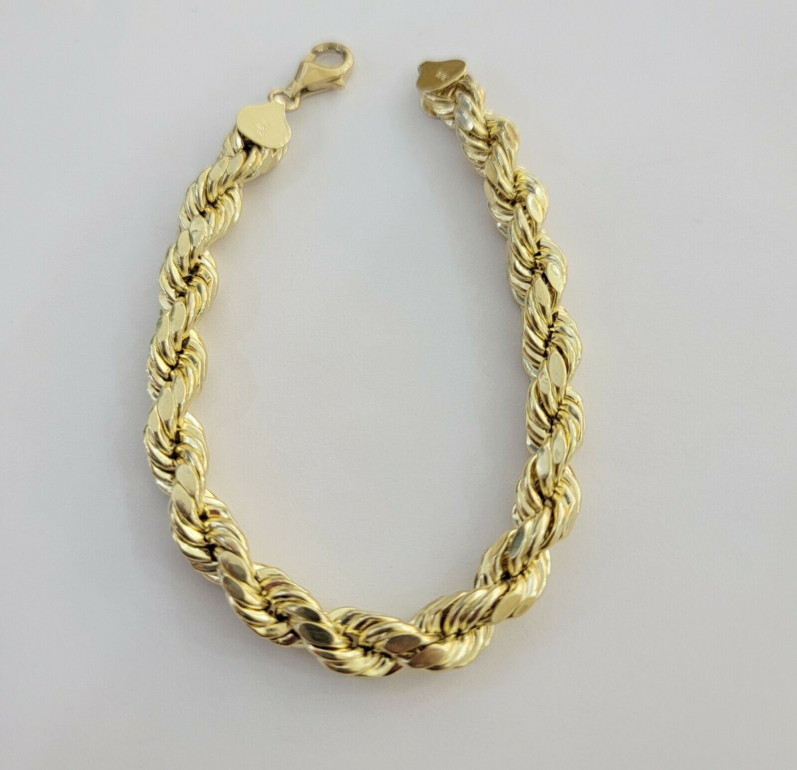 10k Yellow Gold Rope bracelet 7" 7.5" 8" 8.5" 9" Men Women 3mm - 8mm REAL 10 KT - GoldenlinQ