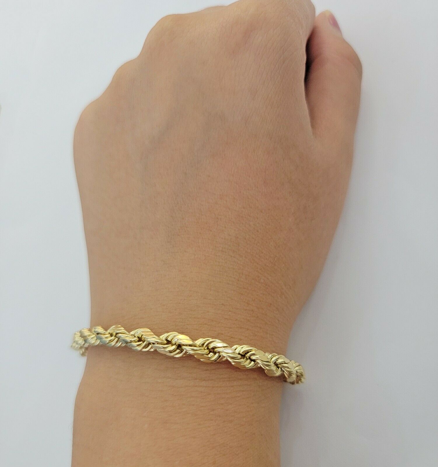 10k Yellow Gold Rope bracelet 7" 7.5" 8" 8.5" 9" Men Women 3mm - 8mm REAL 10 KT - GoldenlinQ