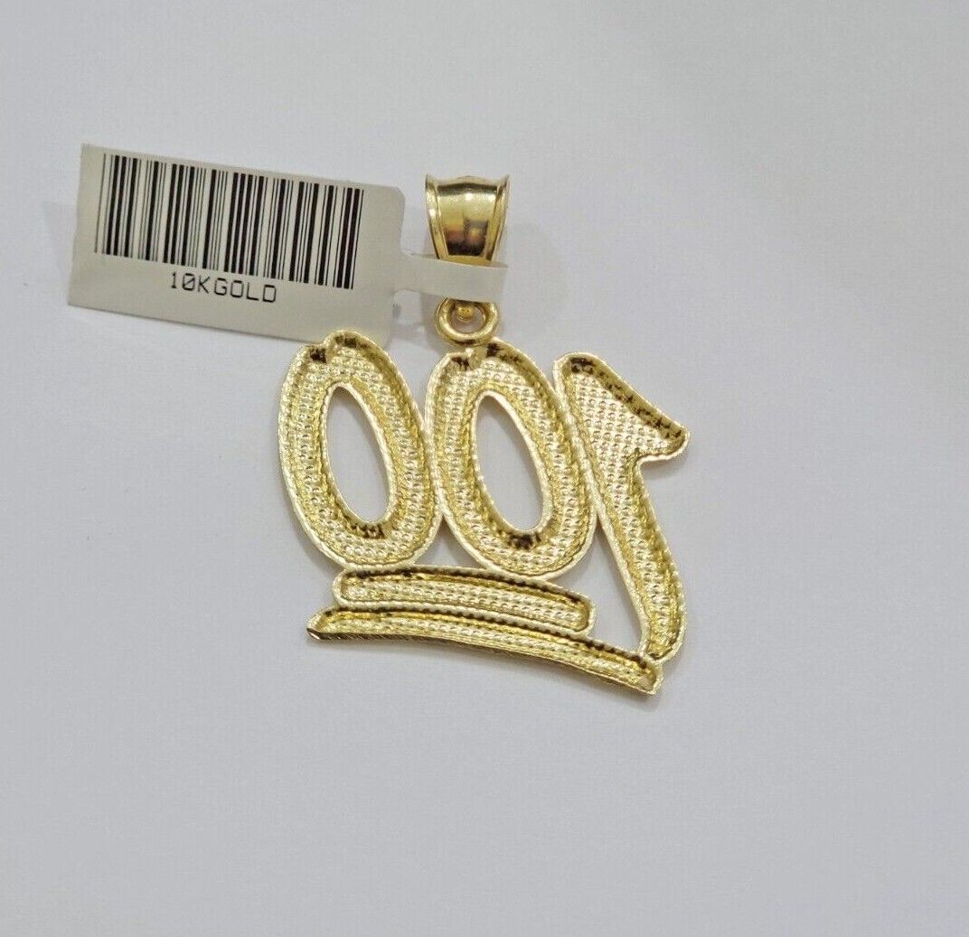 10k Yellow Gold Rope Chain 100 Charm Pendant Set 22 Inch 3mm Necklace REAL SALE - GoldenlinQ