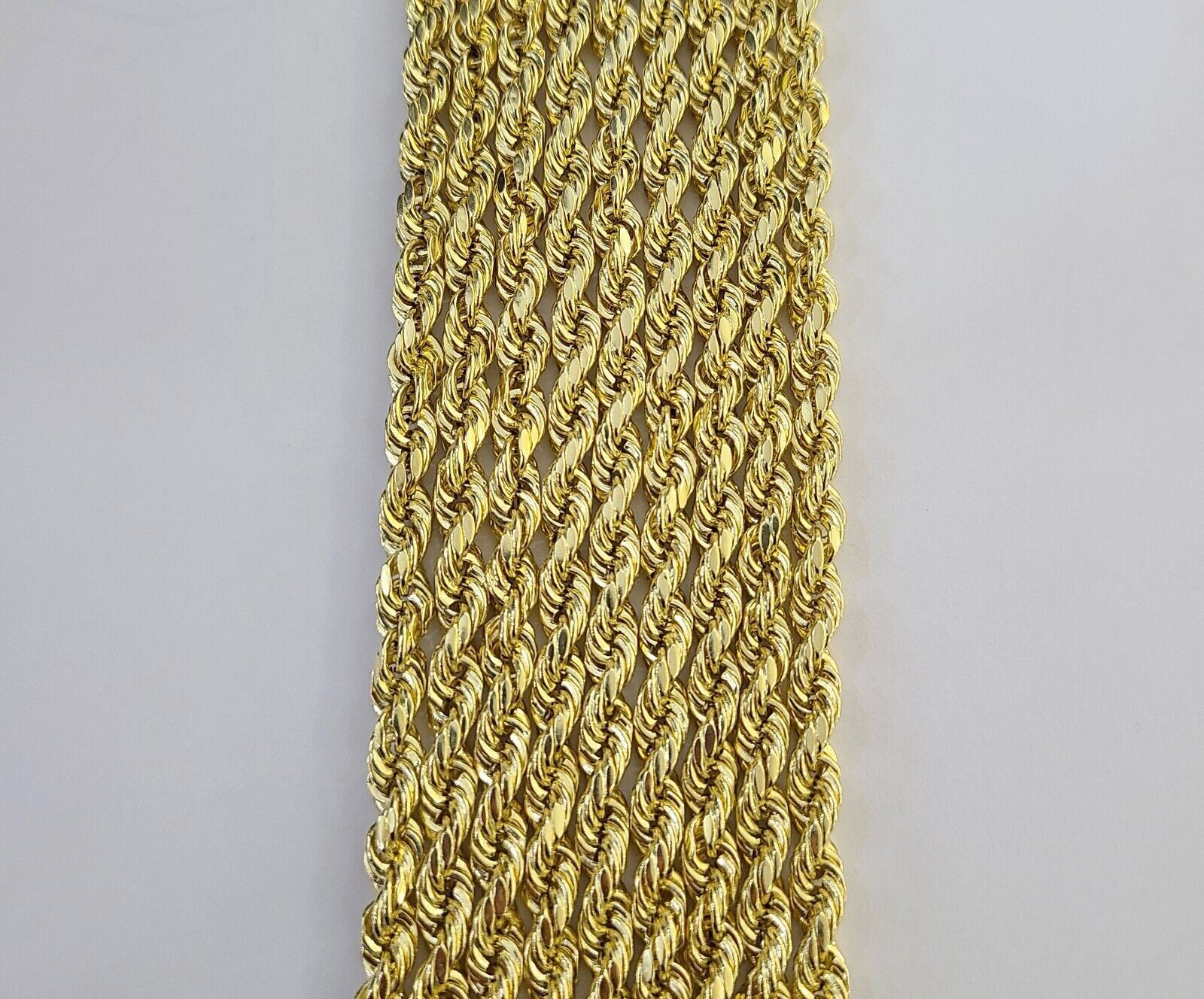 10k Yellow Gold Rope Chain 5mm 18" - 26" Inch Real Gold 10kt All Sizes - GoldenlinQ