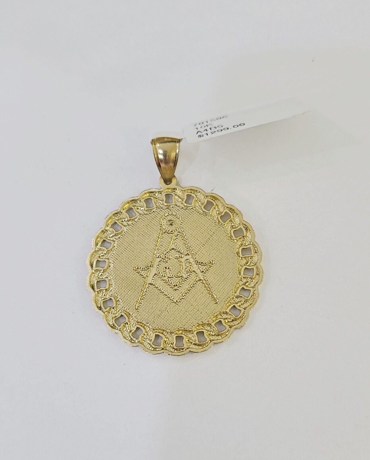 10k Yellow Gold Rope Chain Masonic Charm Set 4mm 18" - 26"Inch Necklace - GoldenlinQ