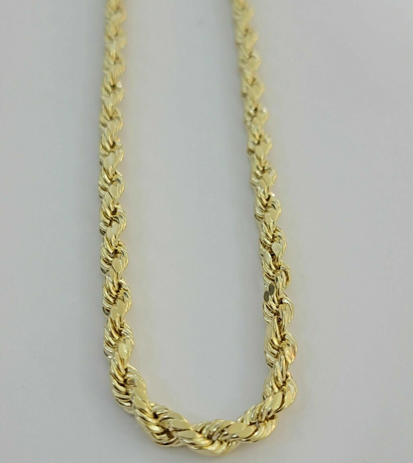 10k Yellow Gold Rope Chain Necklace 18" - 30" Men Women 4mm - 10mm Real Gold Hollow - GoldenlinQ