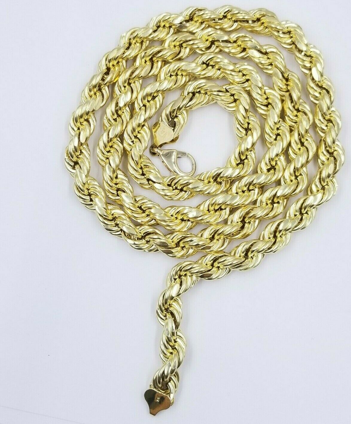 10k Yellow Gold Rope Chain Necklace 18" - 30" Men Women Inch 4mm - 10mm REAL 10 KT - GoldenLinQ