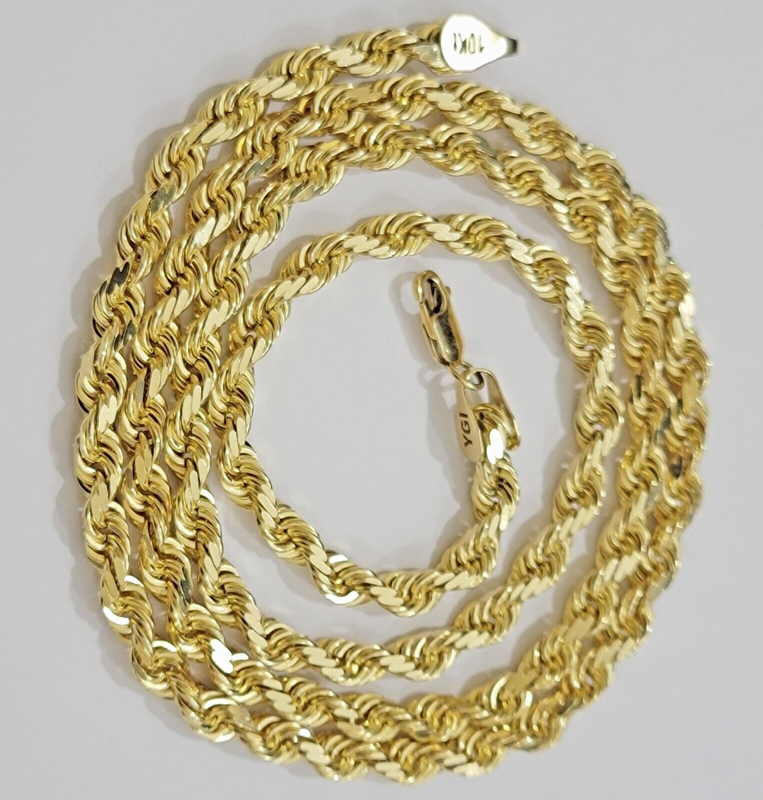 10k Yellow Gold Rope Chain Solid Necklace 6mm 24" Inch Real 10kt For Men Women - GoldenlinQ