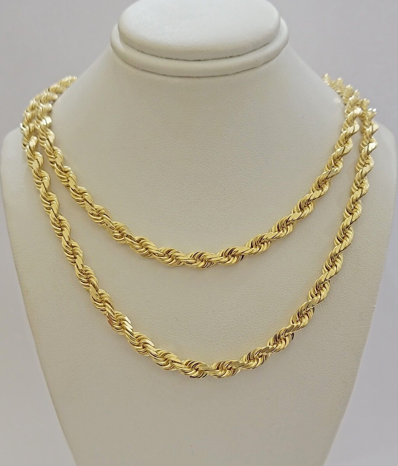 10k Yellow Gold Rope Chain Solid Necklace 6mm 26" Inch Real 10kt For Men's - GoldenlinQ