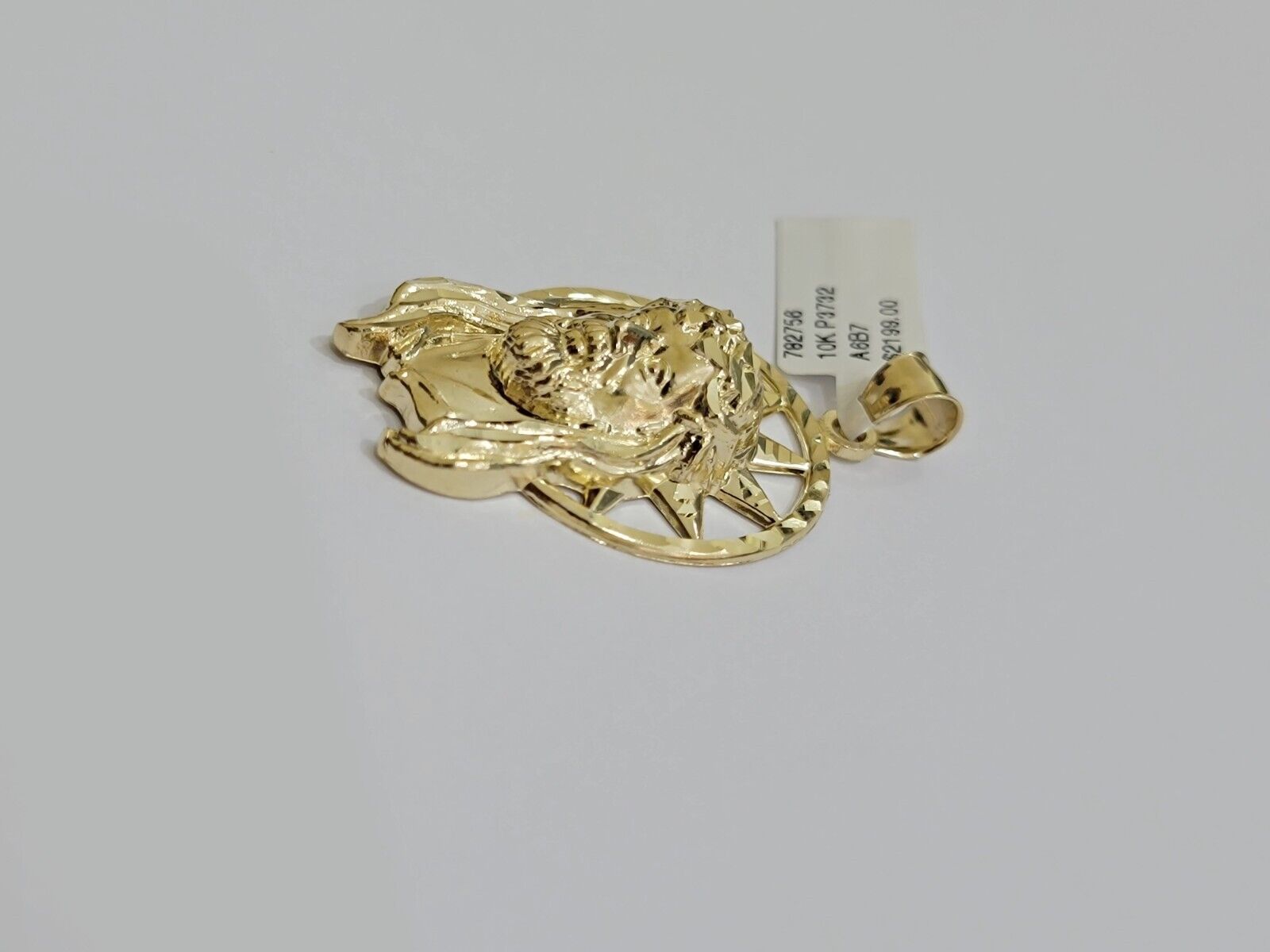 10kt Gold Miami Cuban Chain Jesus Head Charm Pendant Set 18 - 28 Inch 5mm Necklace - GoldenlinQ