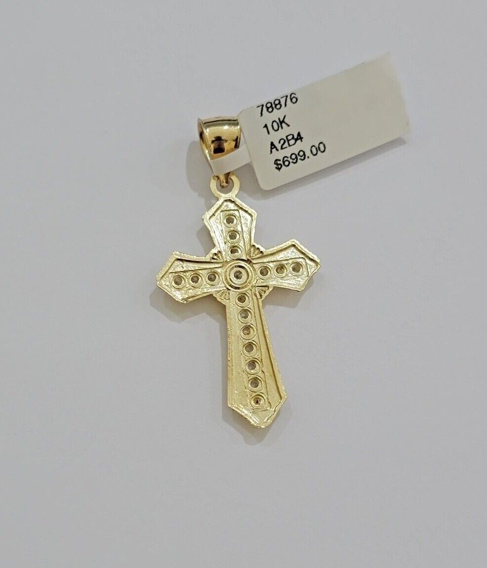 10kt Gold Milano Rope Chain Jesus Cross Charm Pendant Set 18 - 24'' Inch Necklace - GoldenlinQ