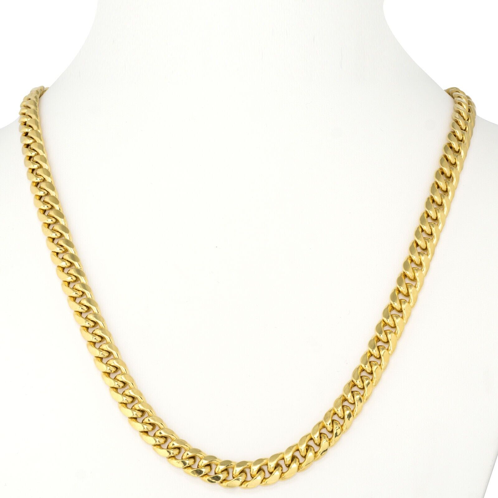 10kt Yellow Gold Miami Cuban Link Chain 10k Necklace 18 Inch 10mm Real Choker - GoldenLinQ