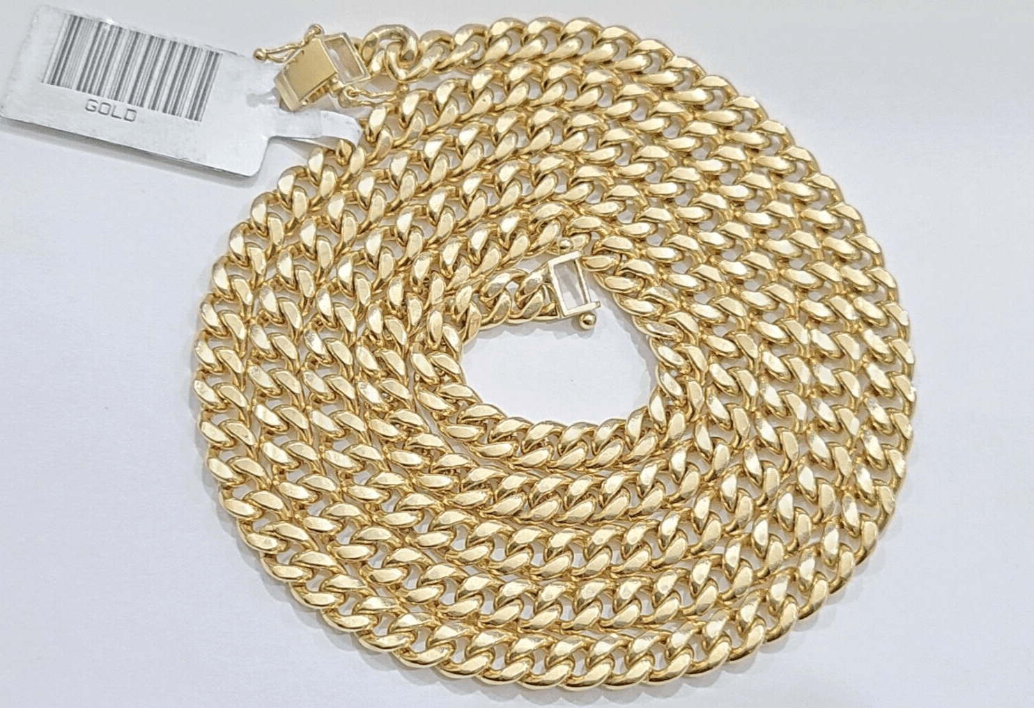 10kt Yellow Gold Miami Cuban Link Chain 10k Necklace 28 Inches 4mm Box Lock Real - GoldenLinQ