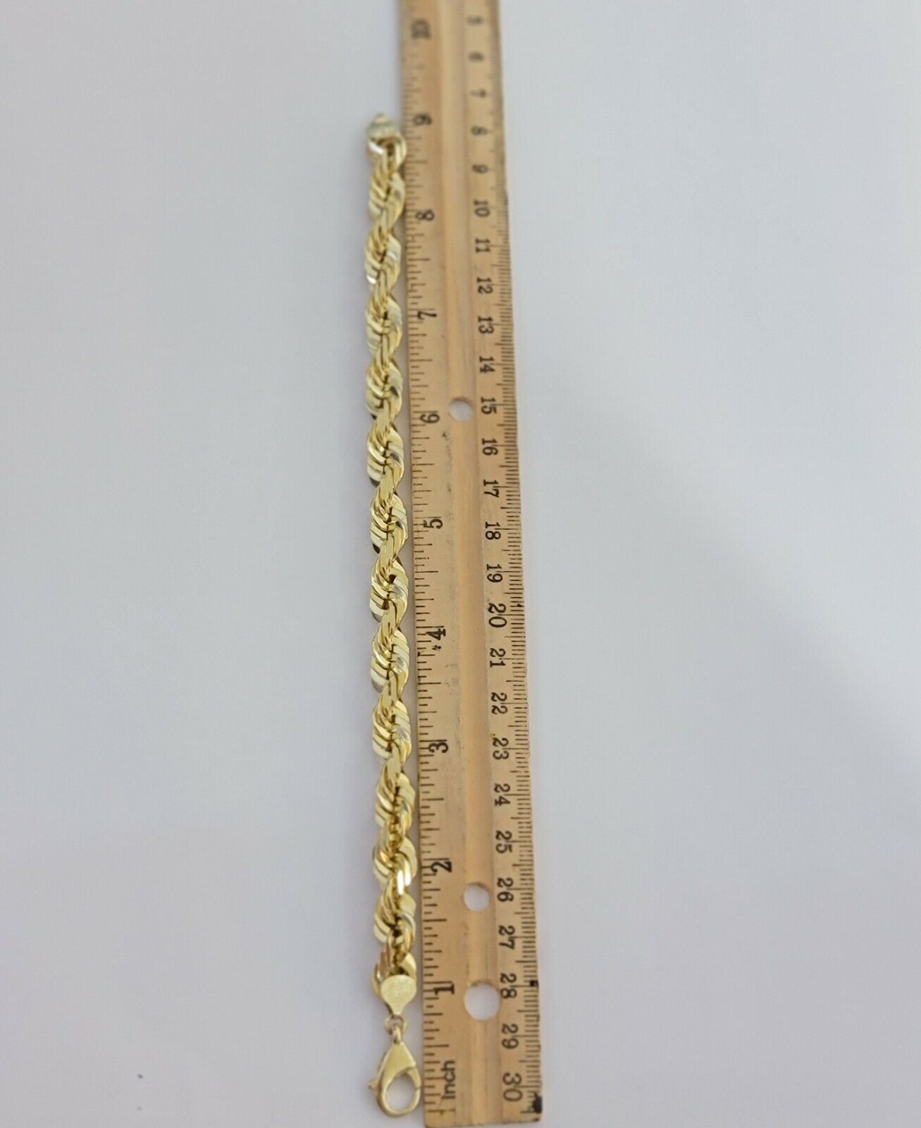 10mm 10k Yellow Gold Rope Men Bracelet 8" Diamond Cut Real Solid Link 10KT Gold - GoldenLinQ