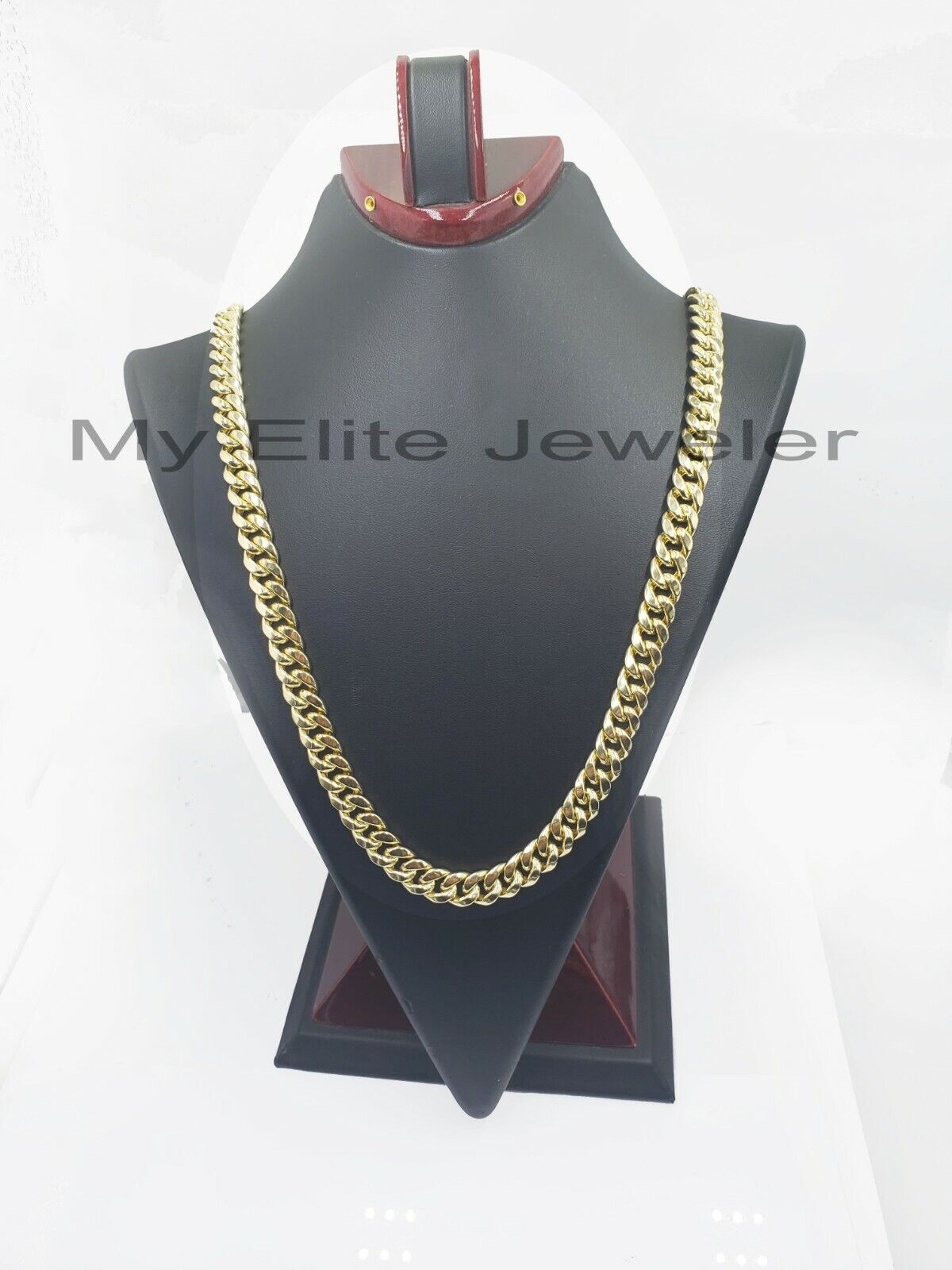 11mm 10k Yellow Gold Chain Necklace Miami Cuban Link 22" Inch Box lock REAL 10K - GoldenLinQ