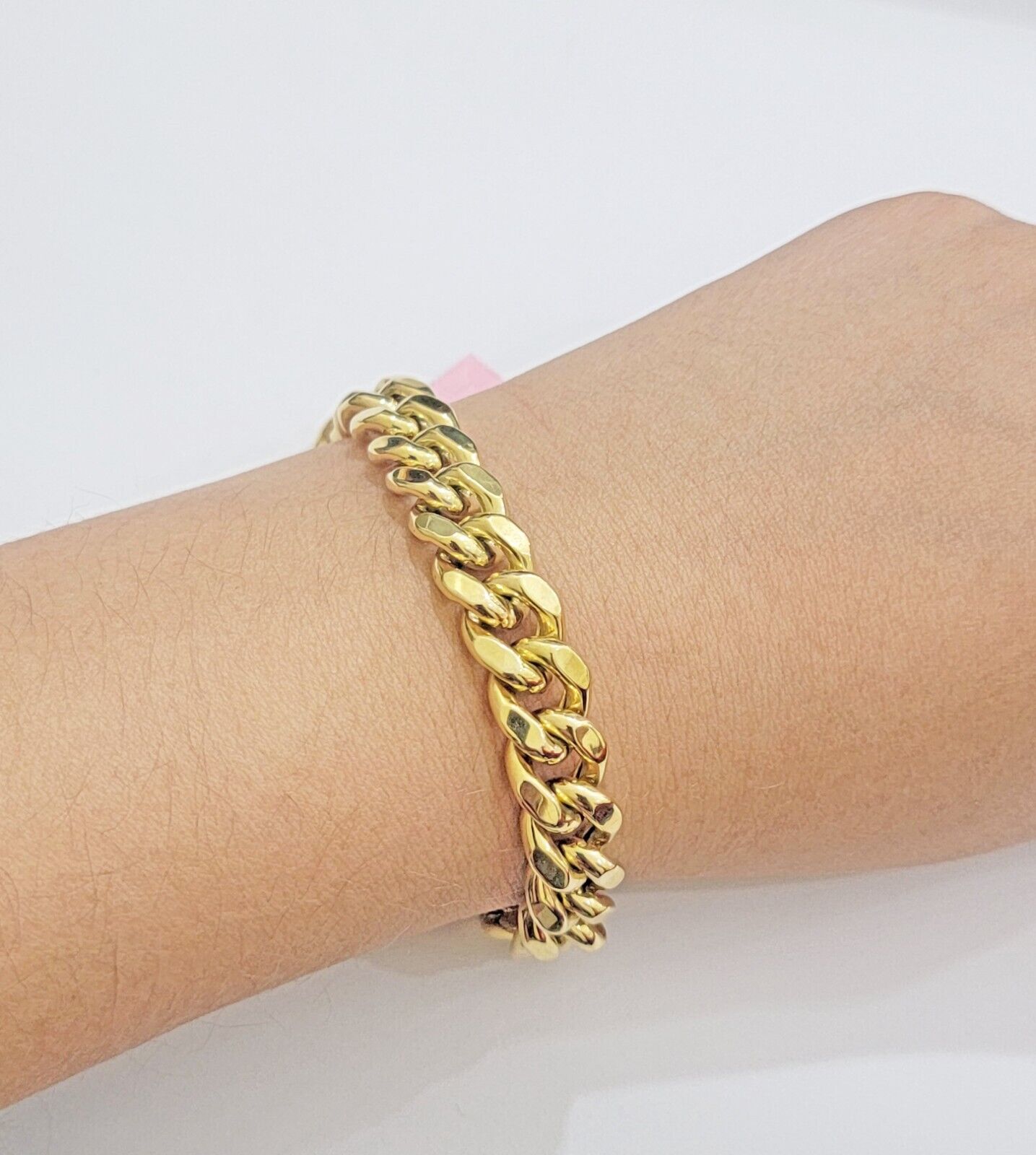 11mm 14k Gold Bracelet Miami Cuban Link 7" - 10 Inch Mens Real 14kt Yellow Gold - GoldenlinQ